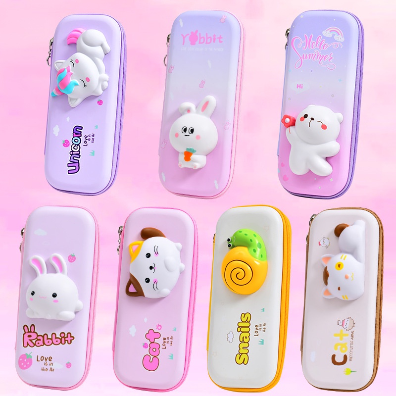 Hộp bút hoạt hình chống dơ chống thấm nước cho học sinh-hộp đựng bút 3d có thú dẻo tại Nguyễn Gia group Quận 5 Cao Đạt: