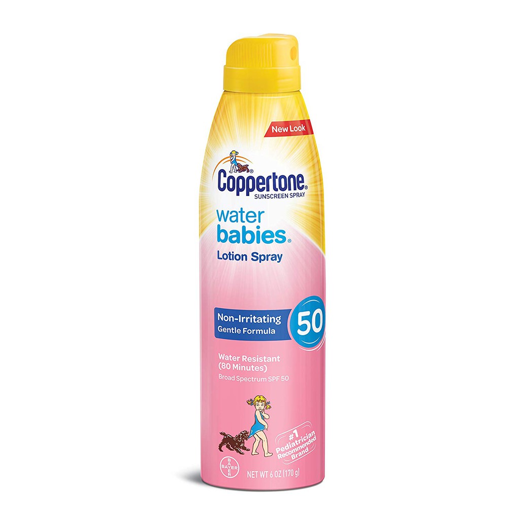 Bình xịt chống nắng kháng nước cho trẻ em Coppertone Waterbabies SPF 50