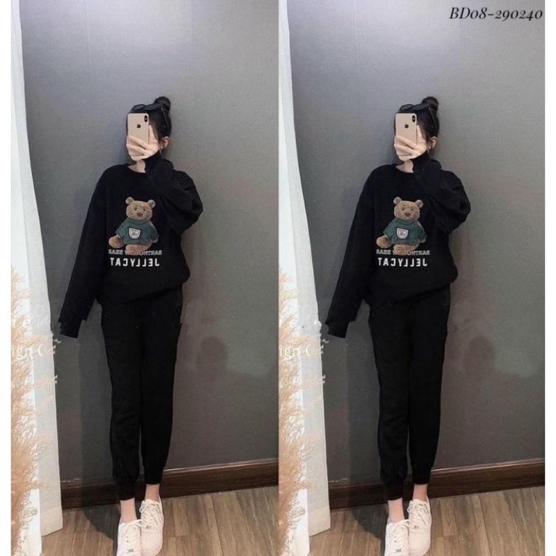 BD08 Bộ Nỉ Gấu 3 Màu Cho Con Ti