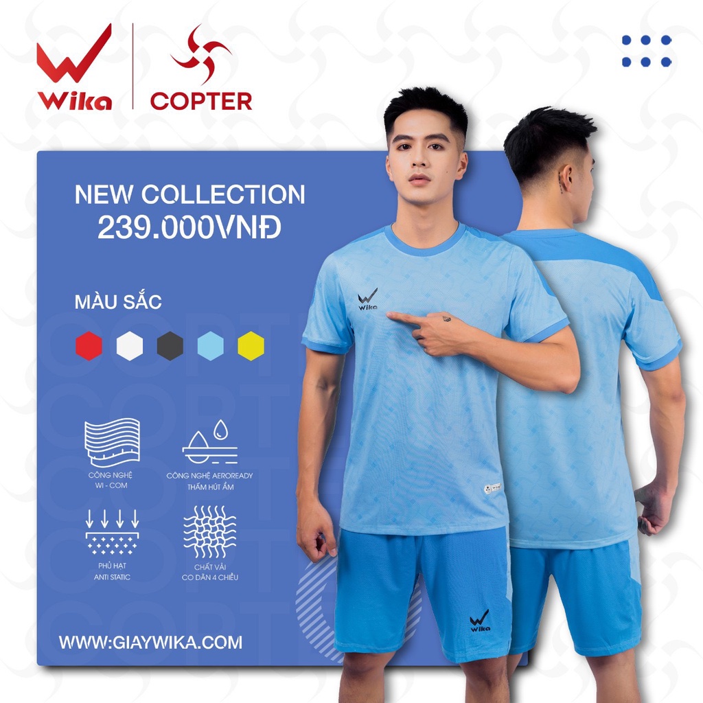 Áo Bóng Đá Wika Copter Chính Hãng,Áo Đá Banh Không Logo Co Dãn Thấm Hút Mồ Hôi