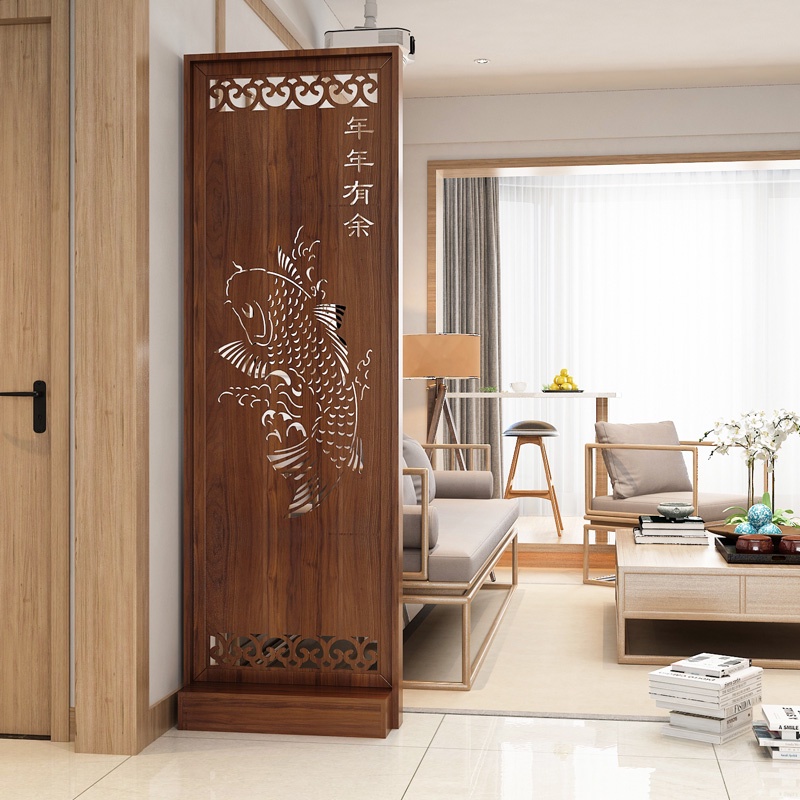 Bình Phong ,Vách Ngăn Trang Trí Cá Chép Có Đế Hộp Ngăn Phòng Khách Lối Vào-Gỗ MDF 15mm chống Mọt Đa Năng KIKO VN 1080