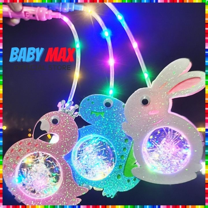 Lồng đèn trung thu cho bé hình các con thú ngộ nghĩnh có đèn led phát sáng đồ chơi trẻ em KIDS ZONE