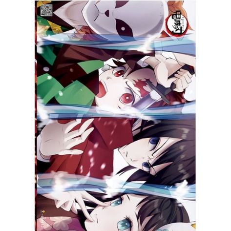 Bộ 8 Tấm poster Treo Tường In Hình Nhân Vật anime Demon Slayer Chất Lượng Cao