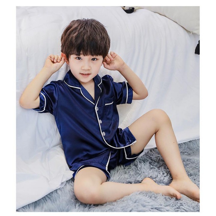 Cho bé ⚡️FREESHIP⚡️ Bộ ngủ Pijama viền phi lụa cho bé gái từ 8kg đến 25kg