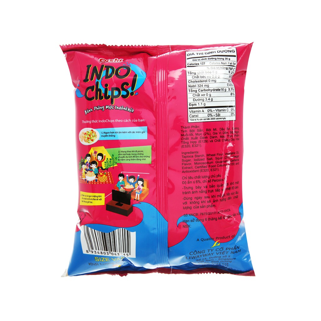 Snack phồng mực Oishi Indo Chips gói 40g_KK0151