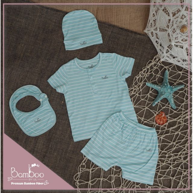 Lil-little love. 0211. Bộ cộc tay vải tre mát lạnh bổ trụ