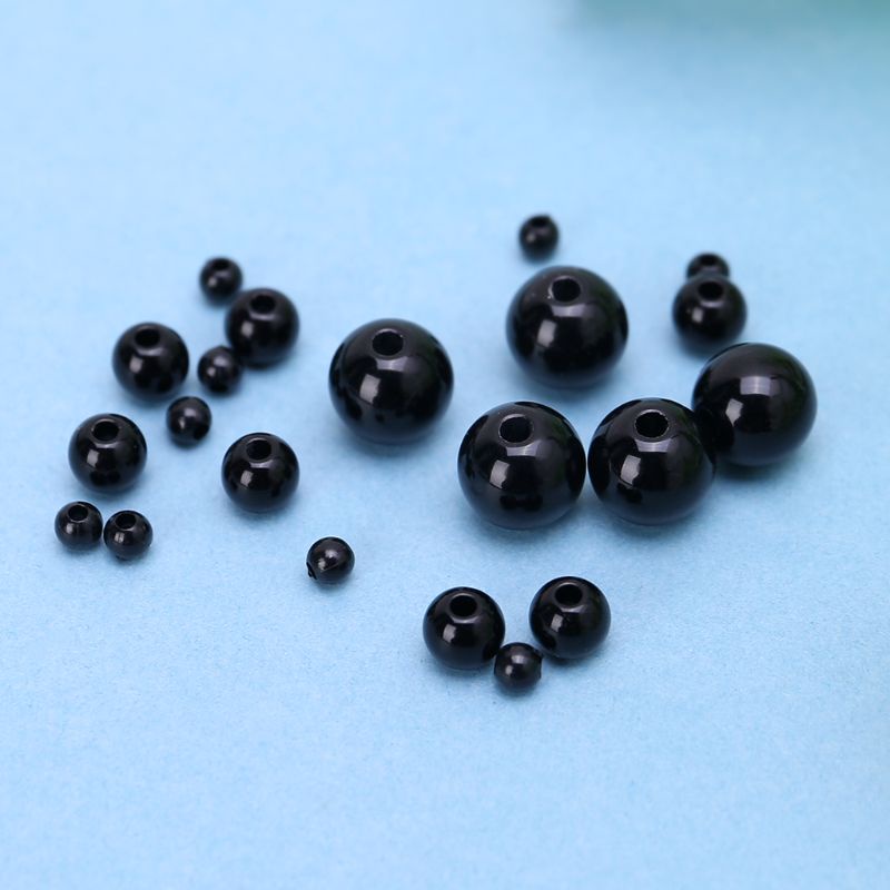 Bộ 1380 Hạt Nhựa Đen Đính Mắt Gấu Bông 3mm/4mm/5mm/6mm/8mm