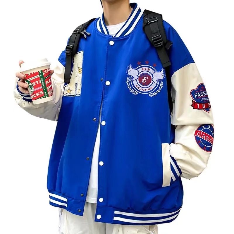 Áo Khoác Bóng Chày Cỡ Lớn Thêu Họa Tiết Phong Cách Hàn Quốc Cổ Điển Thời Trang Cho Nam Và Nữ Size S-XXXL