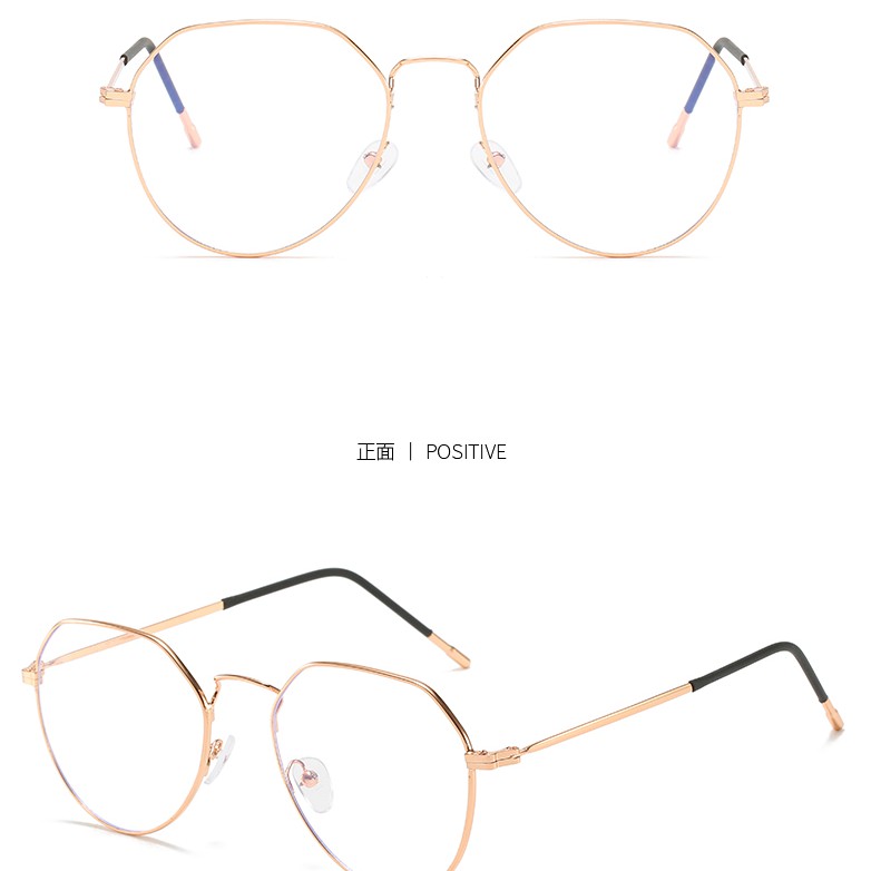 Mắt Kính Gọng Kim Loại Chống Ánh Sáng Xanh Phong Cách Hàn Quốc