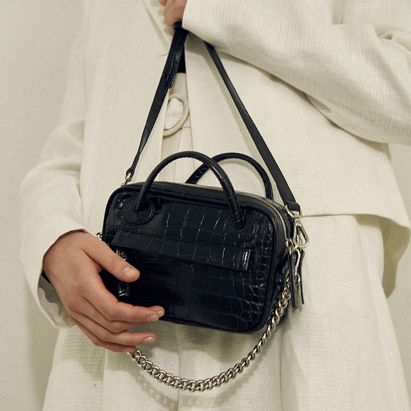 Túi đeo vai / đeo chéo họa tiết da cá sấu cổ điển phong cách Âu Mỹ thiết kế mới 2021 cho nữ
