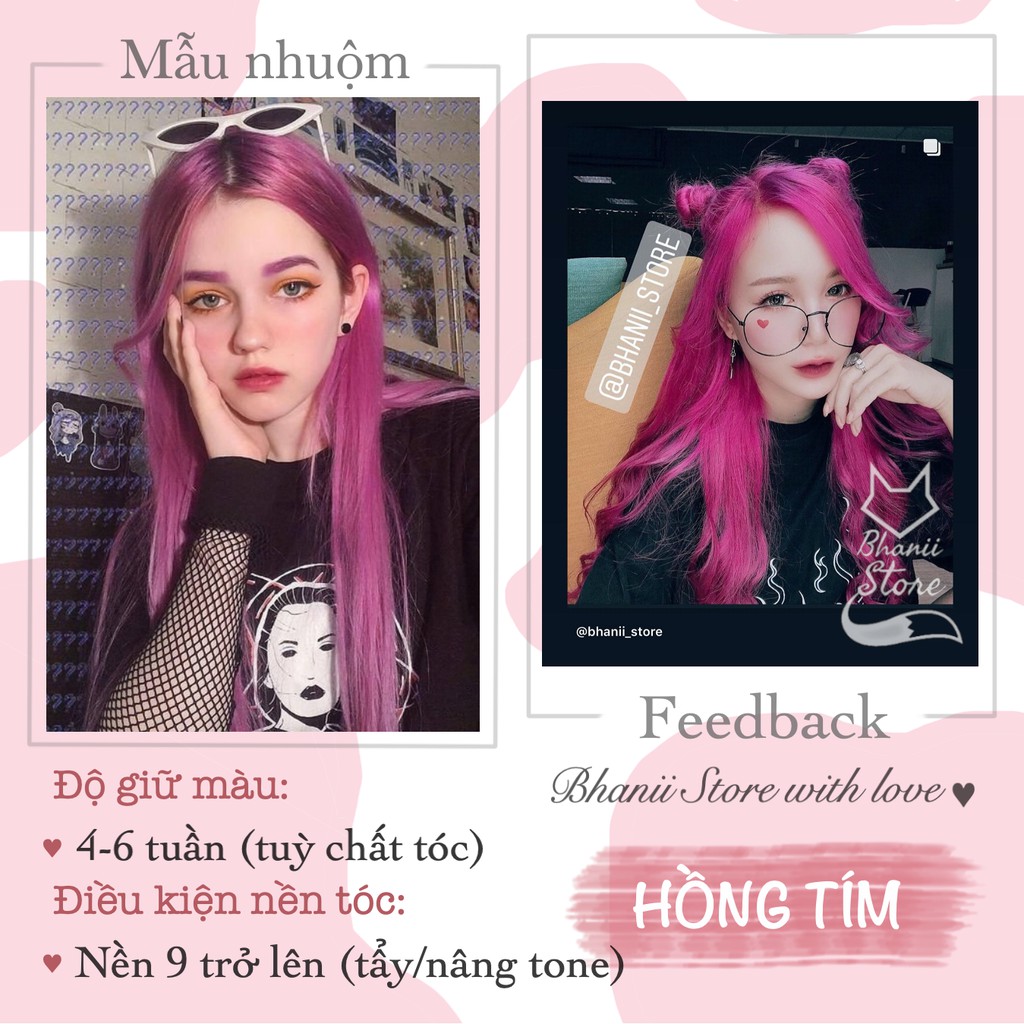Thuốc nhuộm tóc Tone Màu Hồng bhanii store
