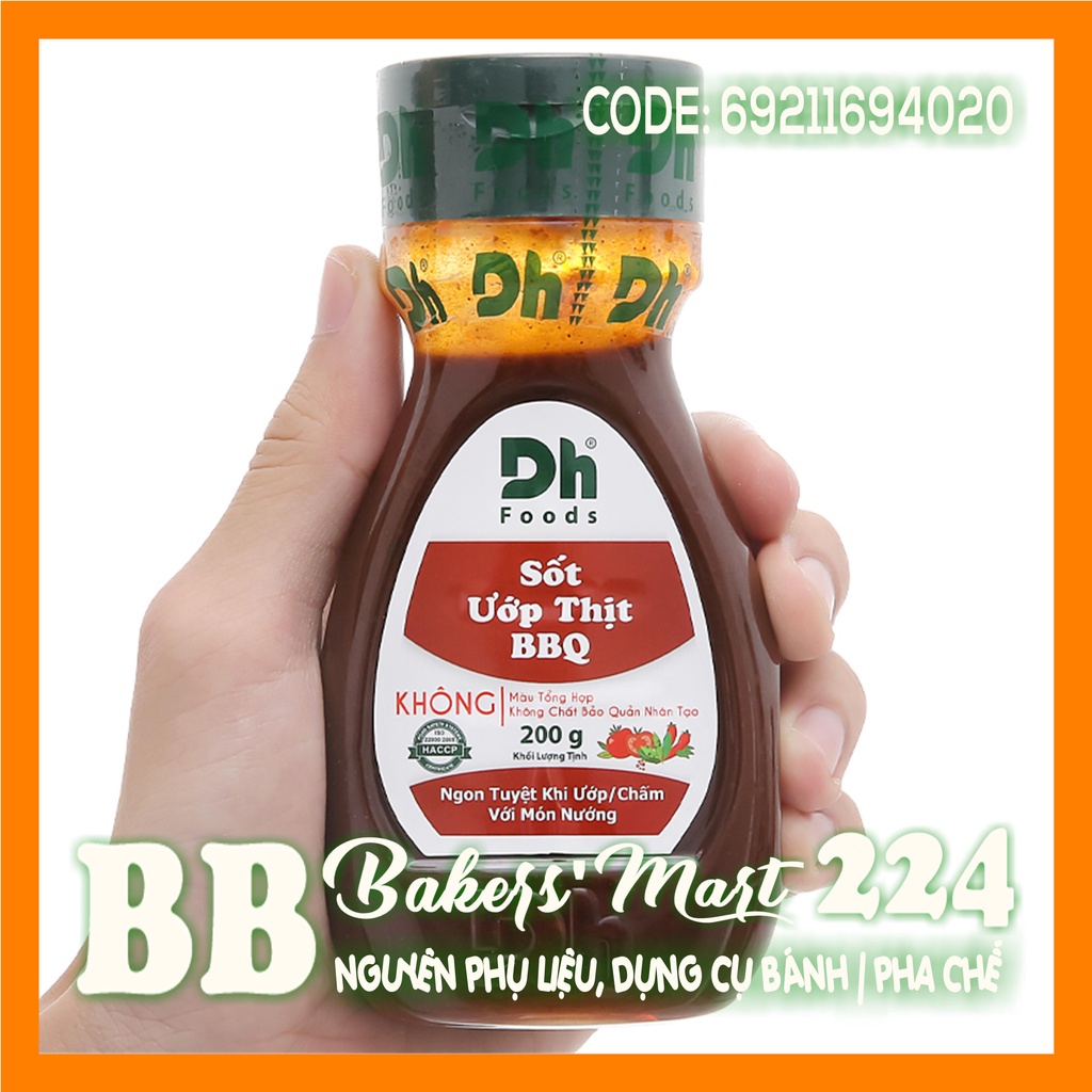 Sốt ướp thịt BBQ NATURAL DH Foods - Chai 200gr