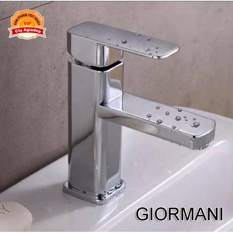 Vòi Lavabo vuông ITALIA GIORMANI Vòi bồn rửa chất lượng cao + Đôi dây cấp (Kiểu vuông)