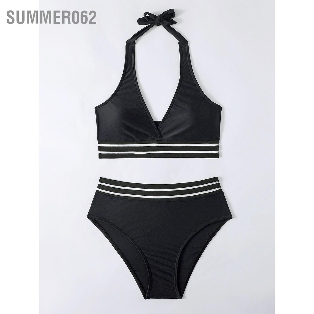 Summer062 Đồ bơi Dây Thun Eo Thoải Mái Quyến Rũ Bộ Tắm Hai Mảnh Cho Mùa Hè