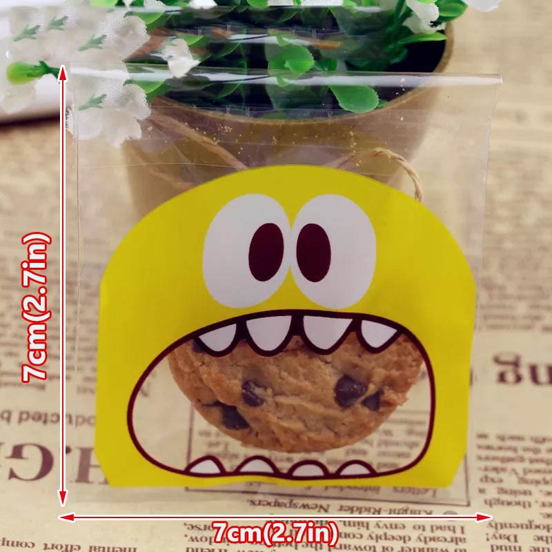 Bộ 100 Túi Nhựa Đựng Bánh Quy 7X7Cm