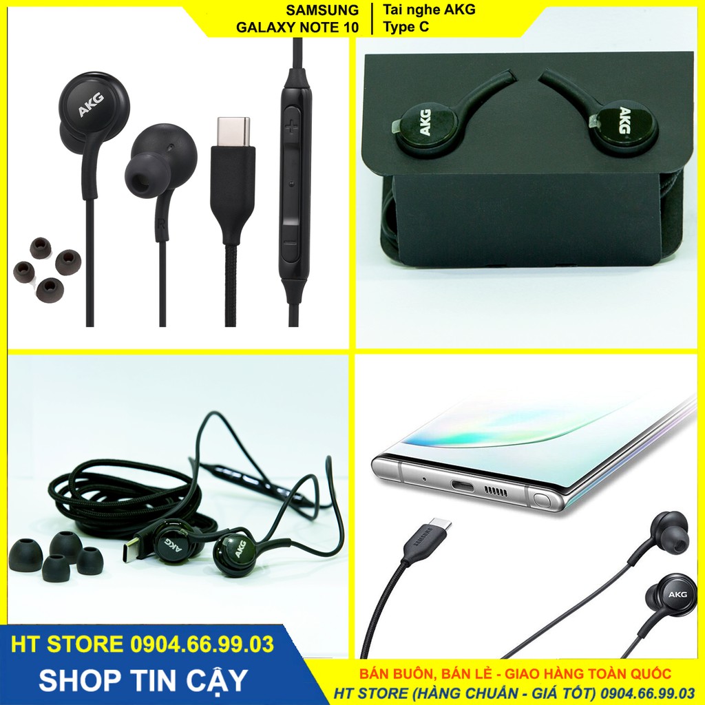 Tai nghe AKG Note 10 Note 20 S20 chân Type C Hàng Chuẩn Note 10 Plus, S20 plus, S20 Ultra tặng 4 nút tai phụ