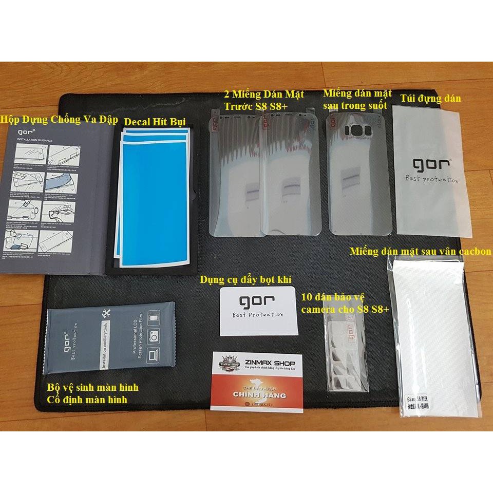 Bộ dán full màn hiệu Gor cho Galaxy s7edge/ S8/ S8+/ S9/ S9+/S10/S10+/Note FE/Note8/ Note 9/ Note 10+(bộ 4 miếng)