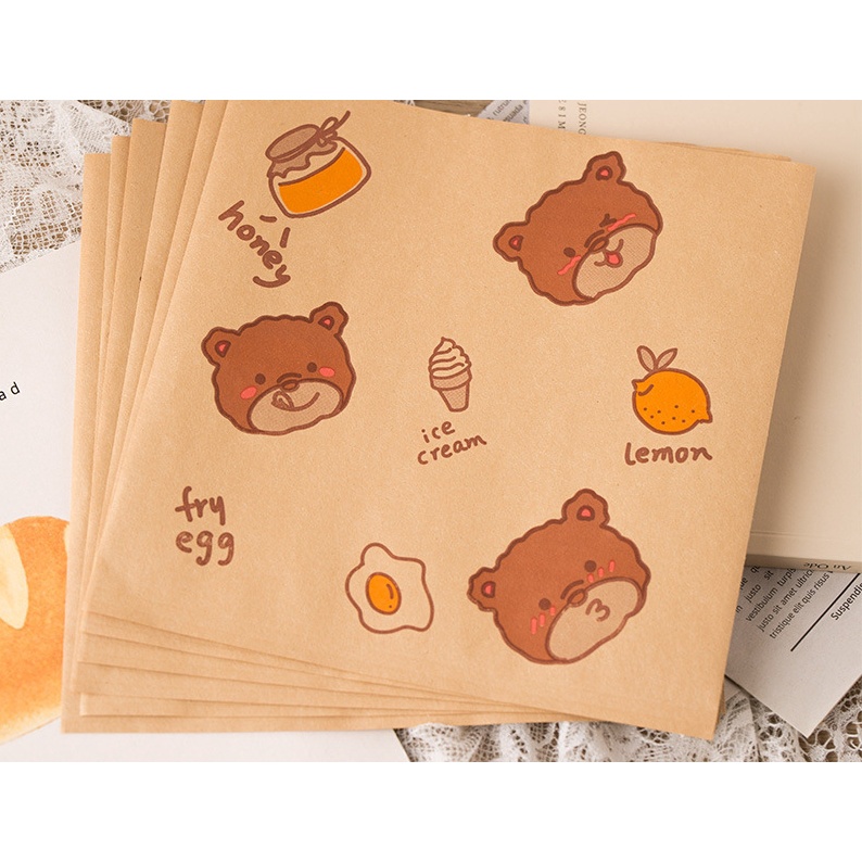 Bộ 20 Giấy Gói Bánh Mì Sandwich Chống Dầu Mỡ