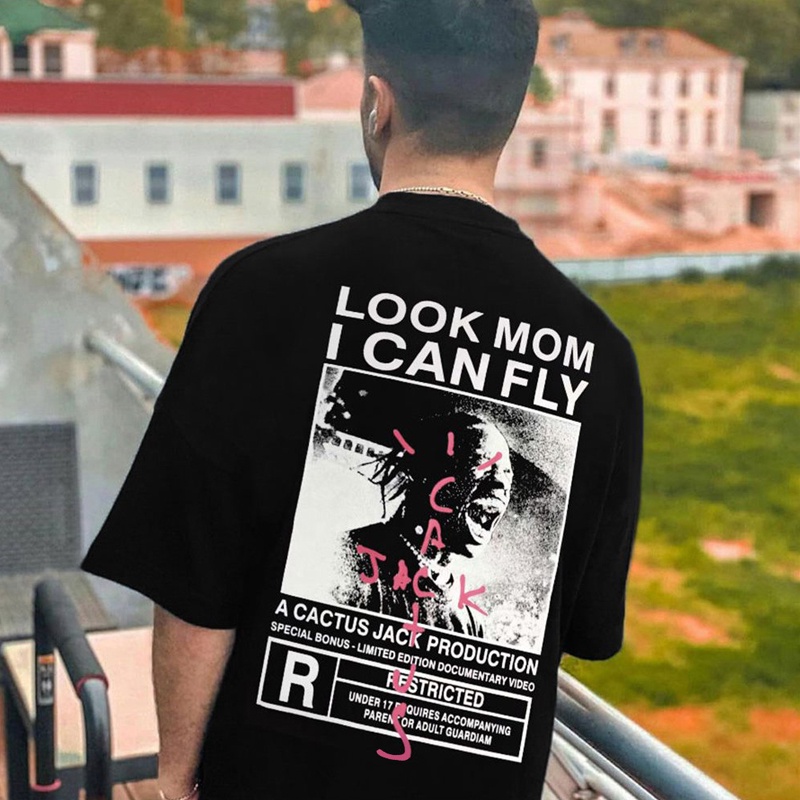 Áo Thun cotton Tay Ngắn In Hình Travis Scott Thời Trang