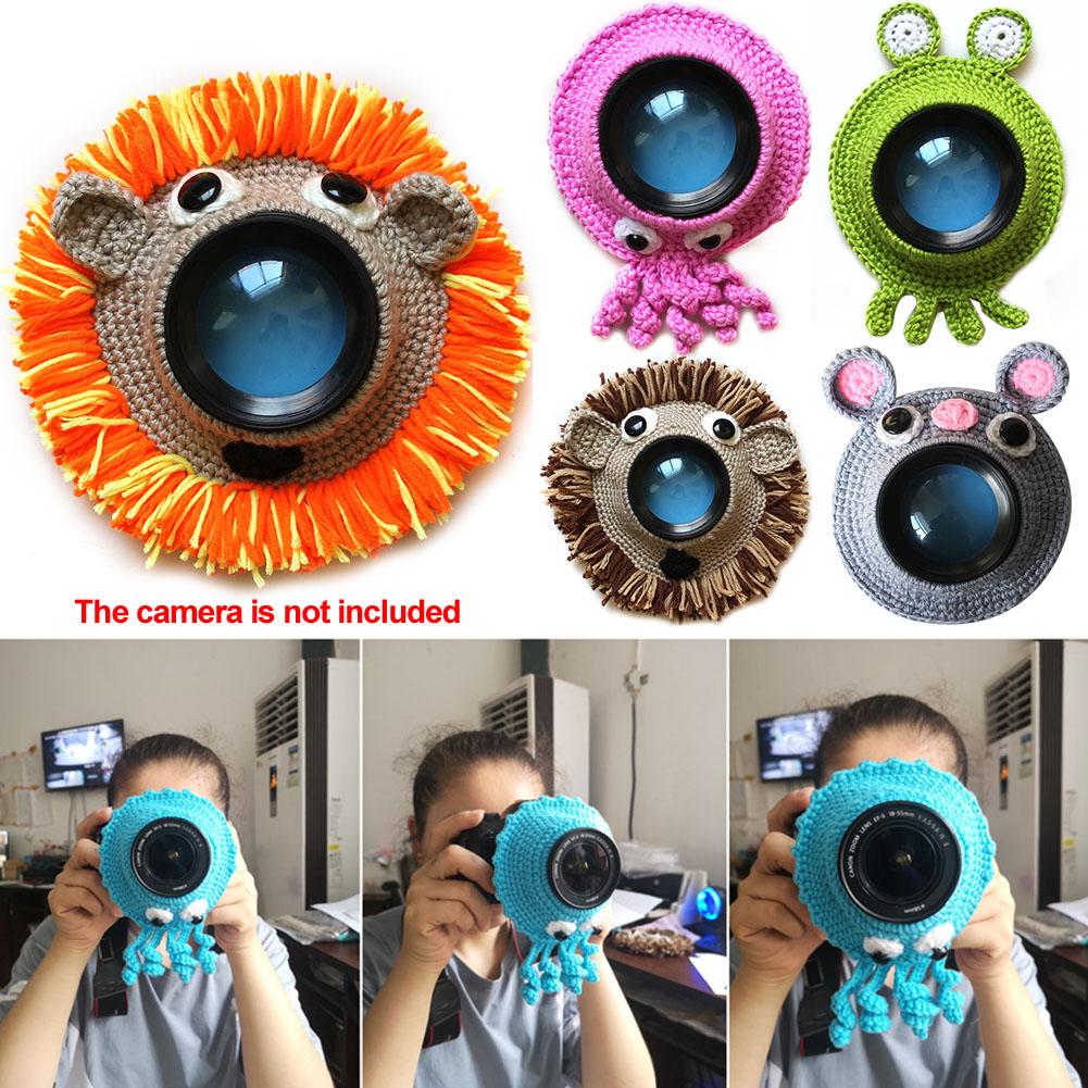 Posing Cute Animal Teaser Toy Knitted Lens Accessory Child Handmade Kid Photography Props Camera Buddies