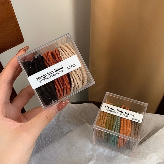 Set 50 dây thun cột tóc nhiều màu sắc