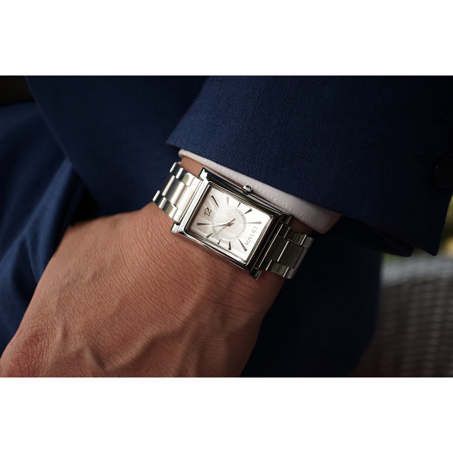 [Mã BLK2 Giảm 5% đơn 199k] Đồng Hồ Nam Mặt Chữ Nhật Halei Dây Thép Chống Gỉ Chống Xước Đồng Hồ Kim Chống Nước | BigBuy360 - bigbuy360.vn
