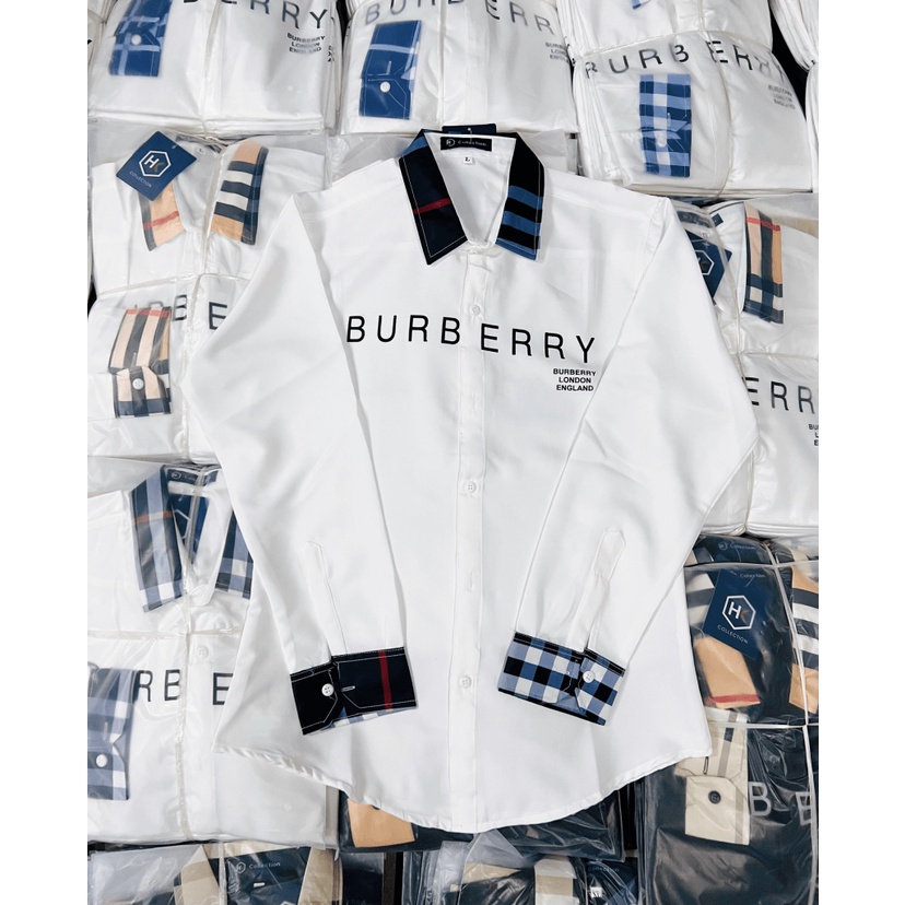 ÁO SƠ MI NAM CỔ PHỐI SỌC BUPBERY VẢI POLO CÁ SÂ.U MỀM MỊN MÁT KHÔNG NHĂN HÌNH SHOP CHỤP THẬT BAO ĐỔI TRẢ HV