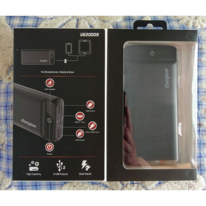 Energizer 20.000mAh Pin sạc dự phòng chính hãng cao cấp EU20009.