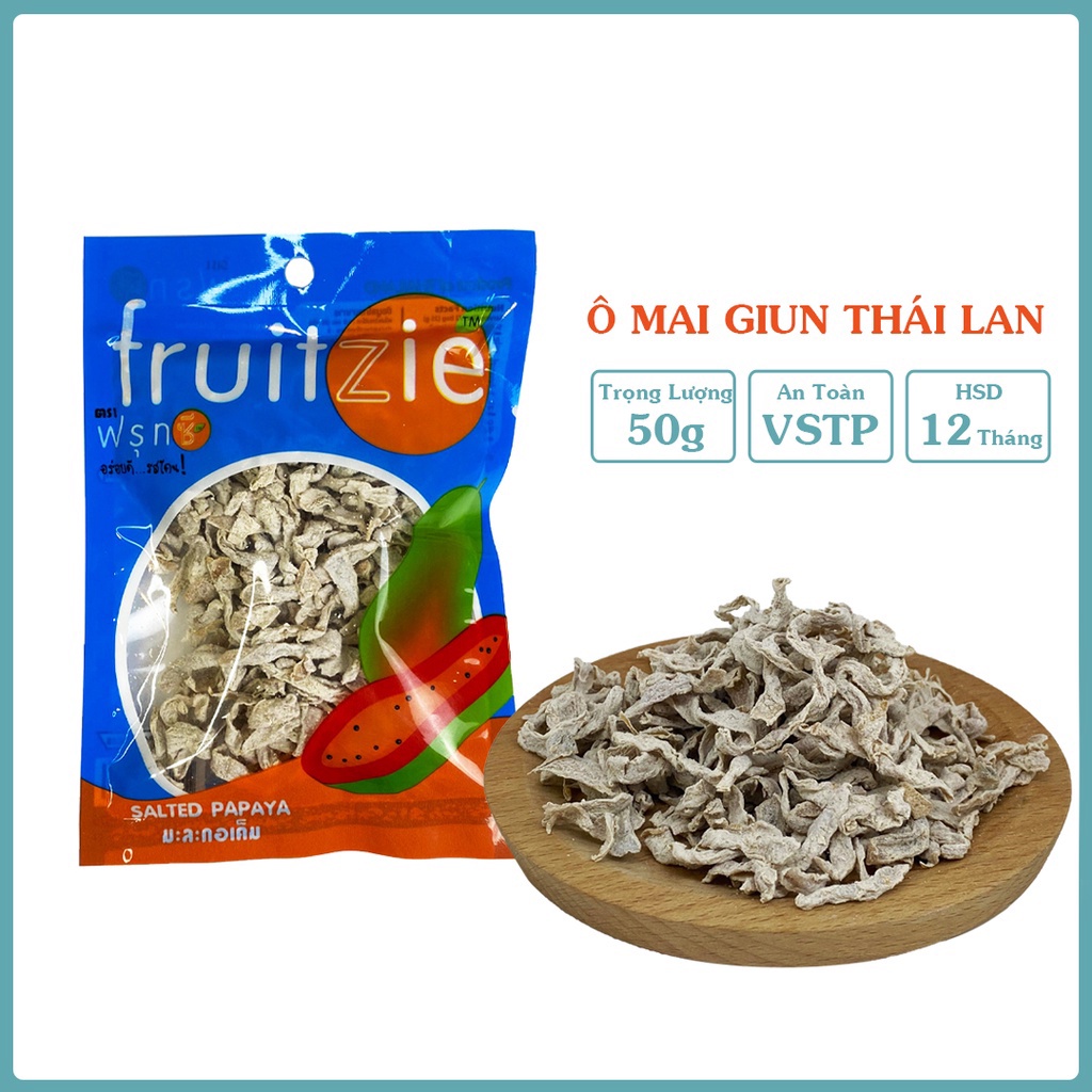 Ô mai giun gói 50g, ô mai dây nhập khẩu Thái Lan chính hãng đồ ăn vặt Tasty Food