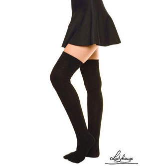 Vớ cotton dài qua gối màu trơn giữ ấm thời trang cho nữ