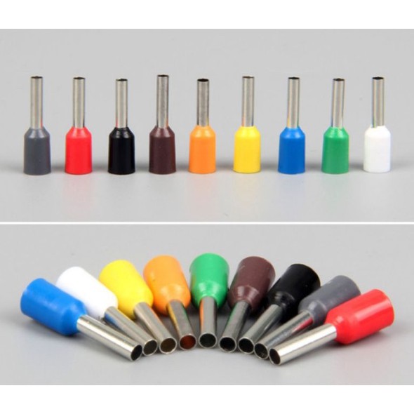 Túi 10 Đầu COS Kim Rỗng E7508, Cos Pin Rỗng Bấm Dây Điện Các Màu