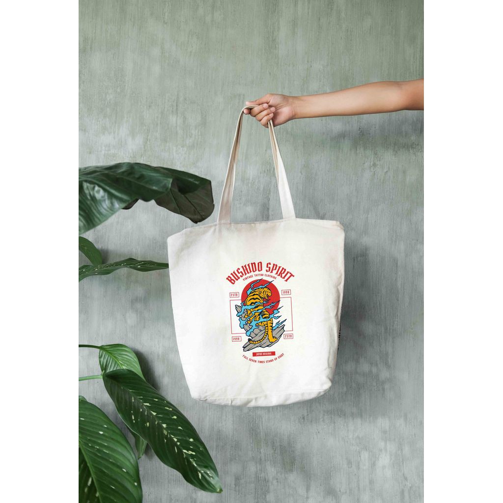 Túi vải tote bag của Chodole chất liệu túi canvas vải bố đẹp in hình độc đáo  Bushido spirit - tiger