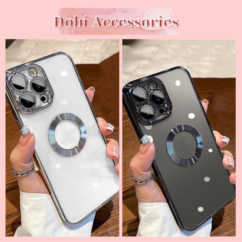 Ốp Lưng Iphone Silicon Mềm Trong Suốt Viền Mạ Kim Loại Sang Trọng Cho Iphone X XS XS Max 11 12 13 14 Pro Max Dobi O4