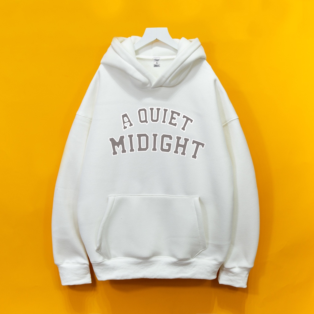 Áo nỉ HOODIE  A QUIET MIDIGHT  Hogoto shop , Áo nỉ bông unisex nam nữ form rộng oversize chất liệu Cotton