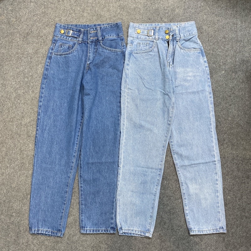 Quần baggy jean 2 nút form 9 tấc [ hình thật shop chụp]