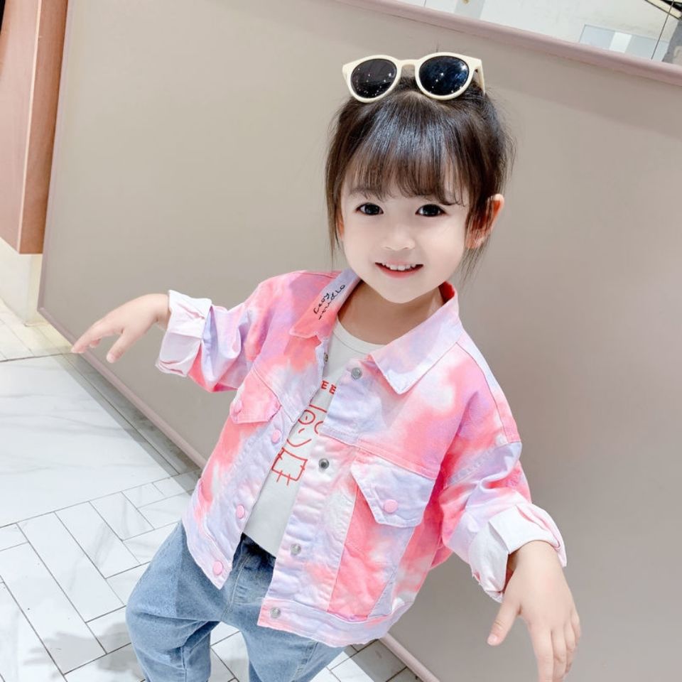 Áo Khoác Denim Họa Tiết Rằn Ri Cá Tính Cho Bé Gái