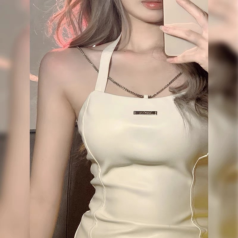 Váy da ngắn ôm body xẻ mini hai bên váy phong cách Châu Âu