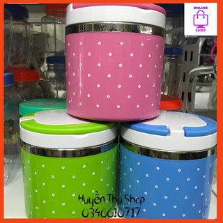Cặp lồng inox giữ nhiệt chống chàn 1 tầng có quai xách