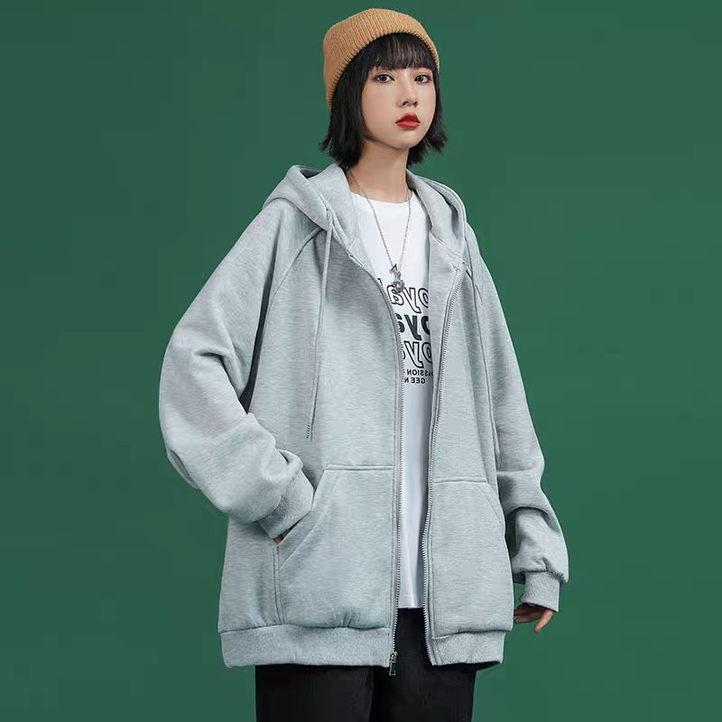 ÁO KHOÁC NỈ UNISEX NAM NỮ PHONG CÁCH HÀN QUỐC - HOODIE KHÓA KÉO THU ĐÔNG | BigBuy360 - bigbuy360.vn