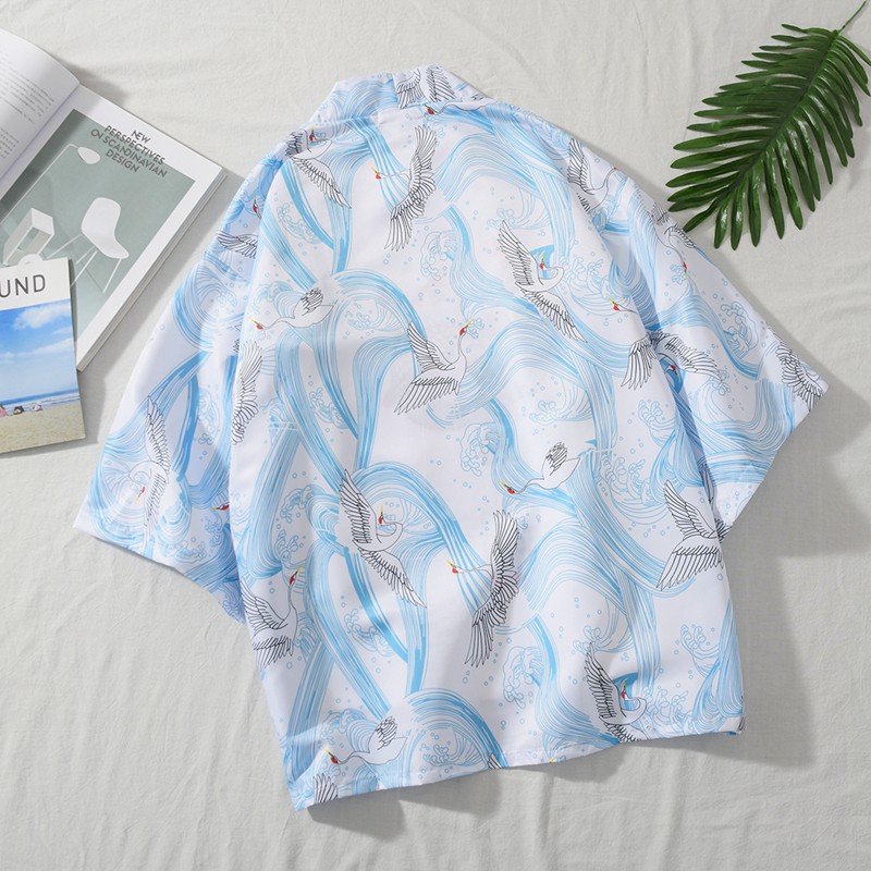 Chinese Style Flamingo Pattern Women's Loose Shirt