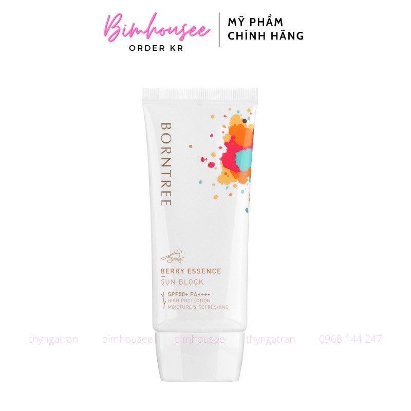 Kem chống nắng dưỡng trắng BORNTREE Berry Essence Sun block 50ml