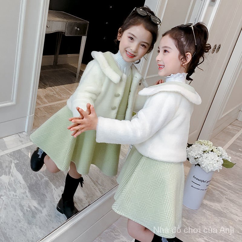 Kids Clothes Winter Princess Dress Three-Piece Dress