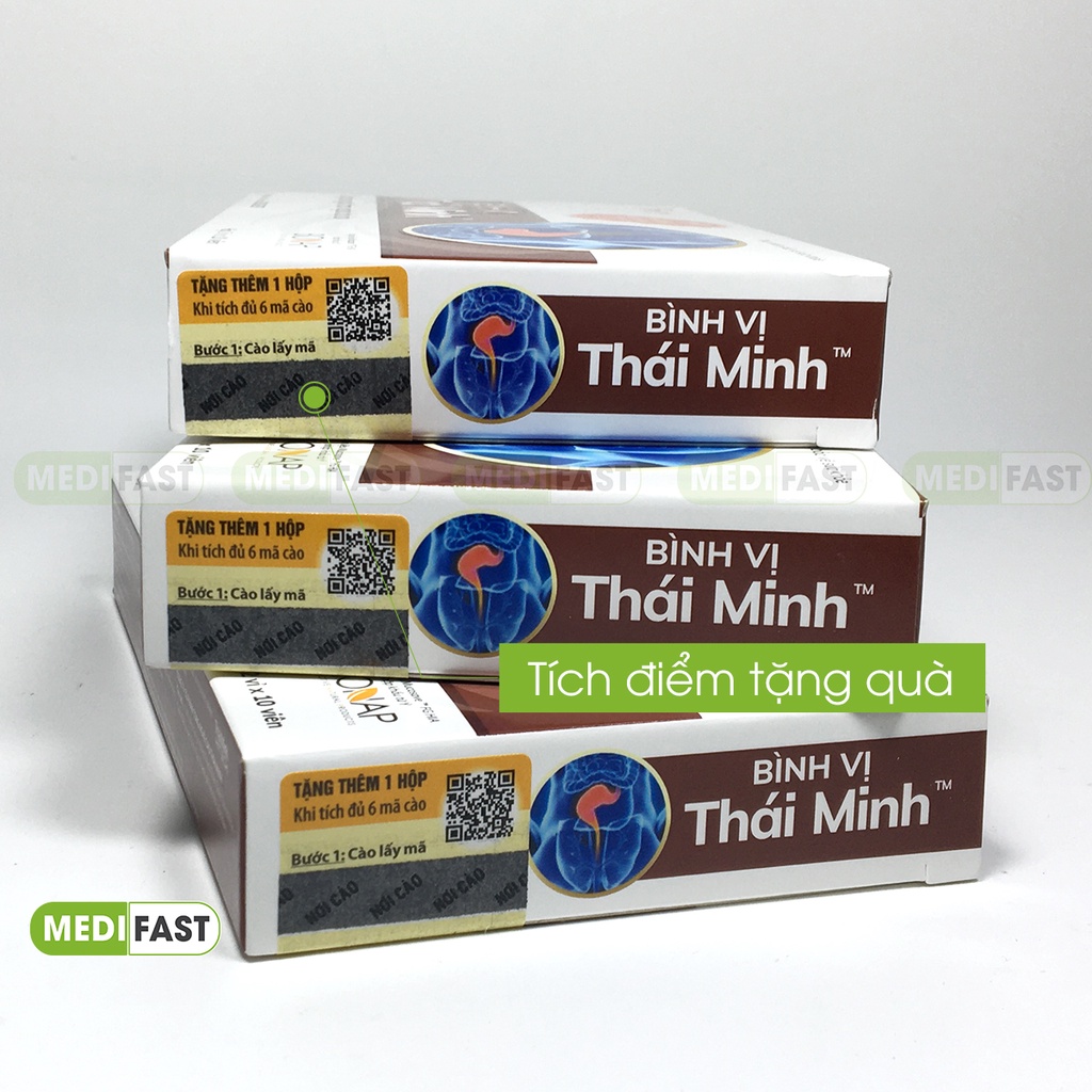 Bình Vị Thái Minh - Ngăn ngừa loét dạ dày, giảm ợ chua trào ngược, Hộp 20v từ thảo dược- mua 6 tặng 1 bằng tem tích điểm