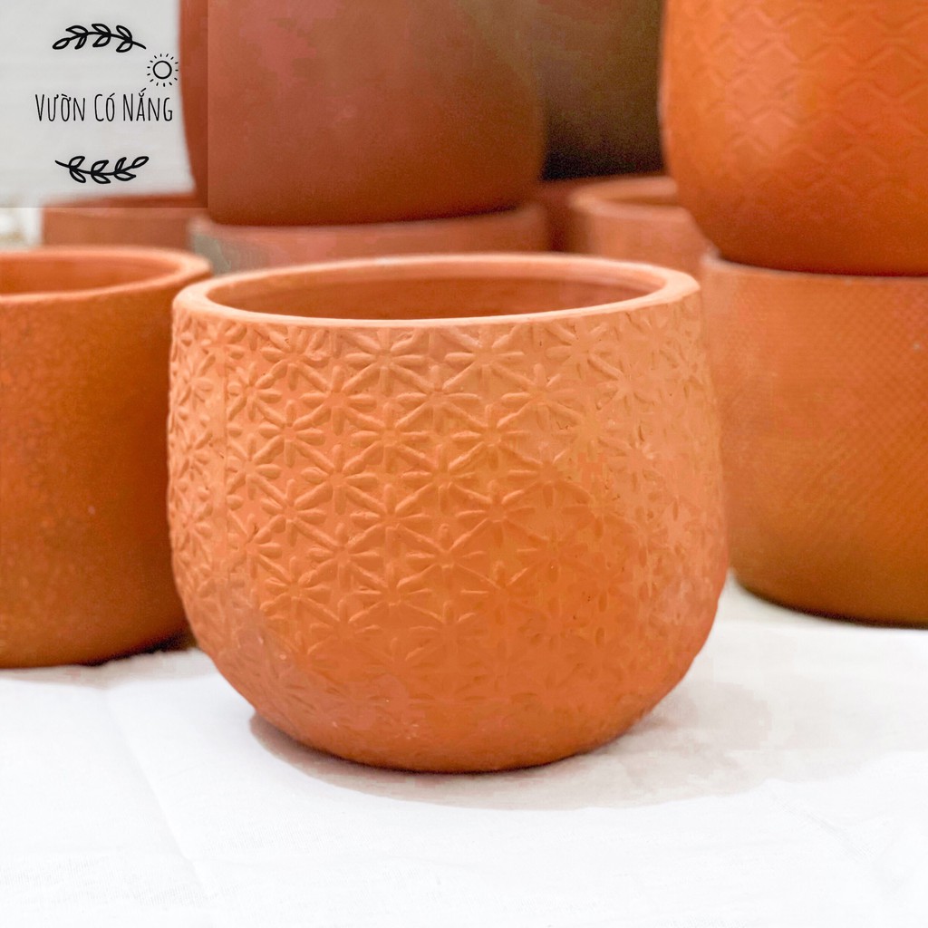 Chậu Đất Nung, Chậu Nối Hỏa Biến Size 21cm