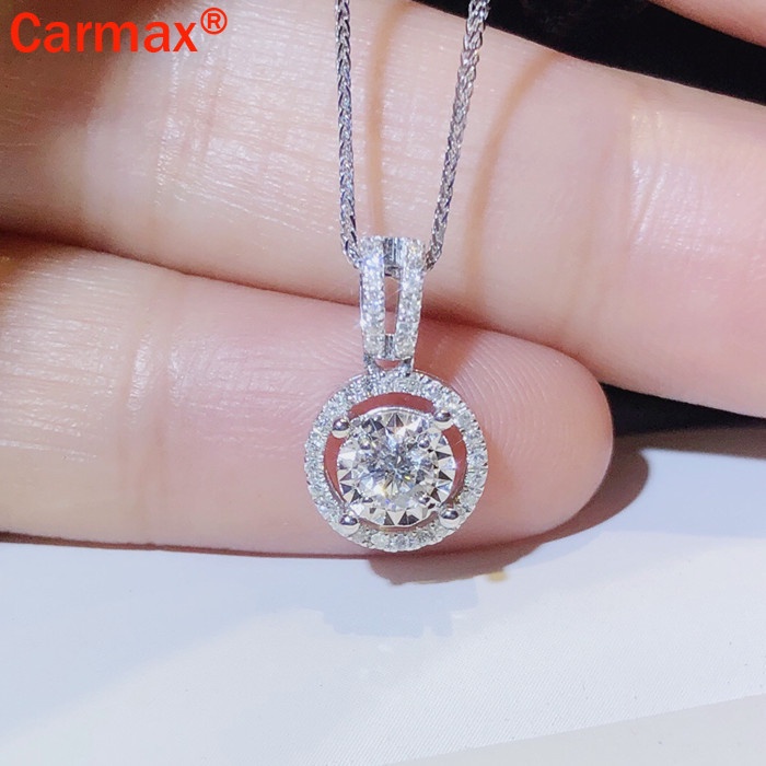 Vòng cổ mặt đính đá kim cương moissanite sang trọng