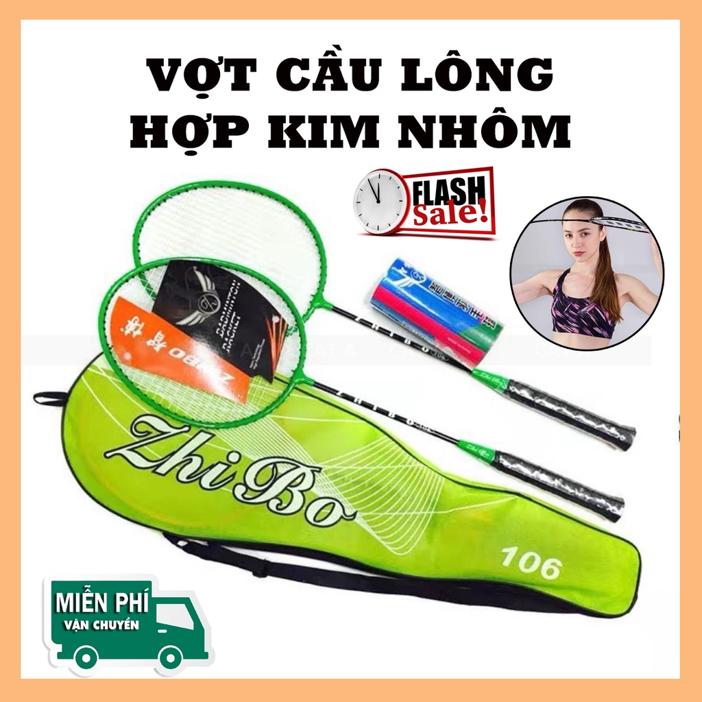 VỢT CẦU LÔNG RODLER HỢP KIM NHÔM - Tặng 1 hộp 6 quả cầu xịn- Khung siêu bền, dây vợt căng [Bộ 2 chiếc]