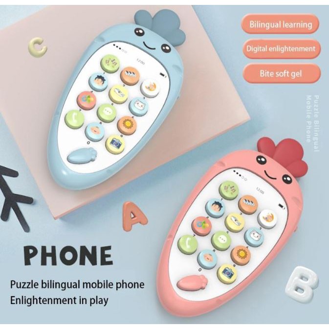 Điện thoại di động đồ chơi đa năng an toàn hỗ trợ giáo dục song ngữ cho trẻ em