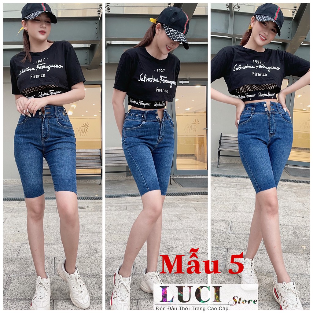 5 Mẫu Quần jean ngố/lửng lưng cao (Hình thật 100%), Co dãn tốt kiểu rẻ đẹp - LUCI Store - JN12