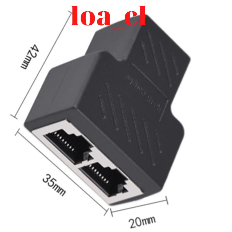 Đầu nối dây mạng chia cổng 1 sang 2 chiều RJ45 tiện lợi