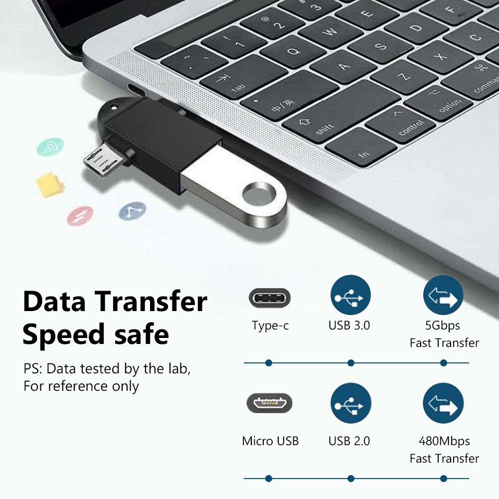 NUOIWA Đầu Chuyển Đổi 2 Trong 1 Loại C Micro Usb Otg Cho Ổ Cứng Android Usb 3.1